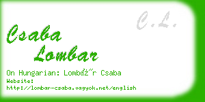 csaba lombar business card